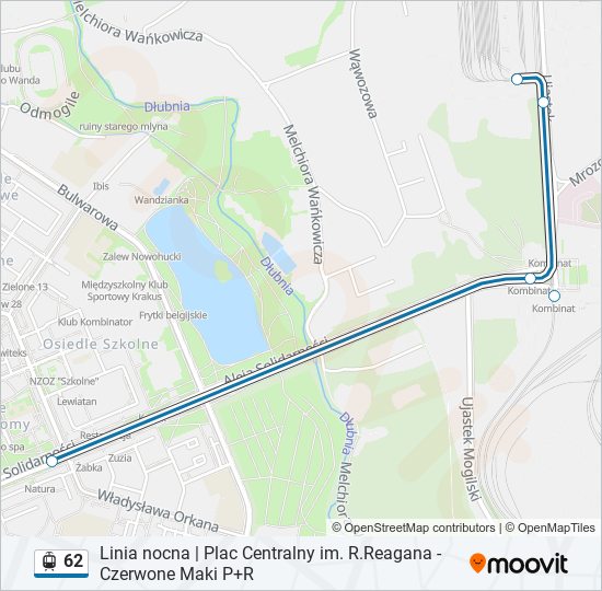 62 light rail Line Map