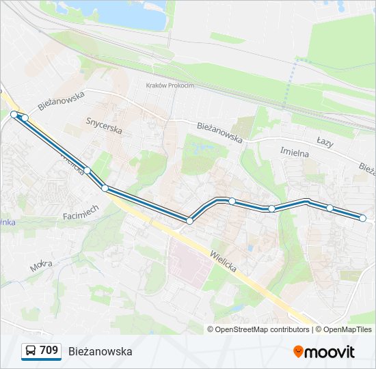 709 bus Line Map