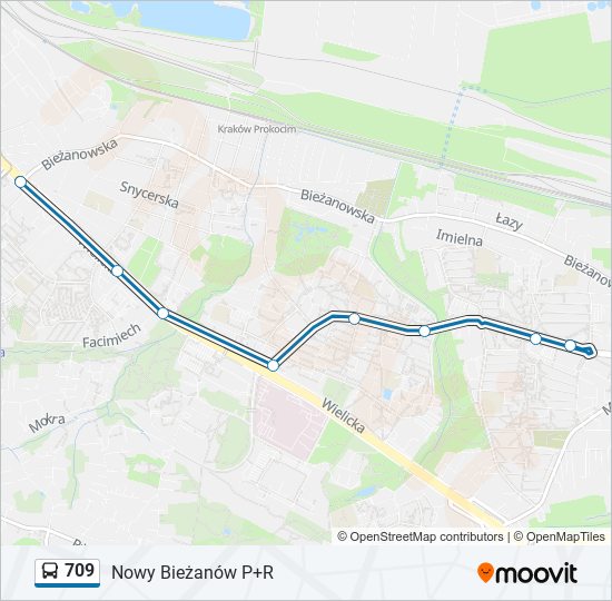 709 bus Line Map