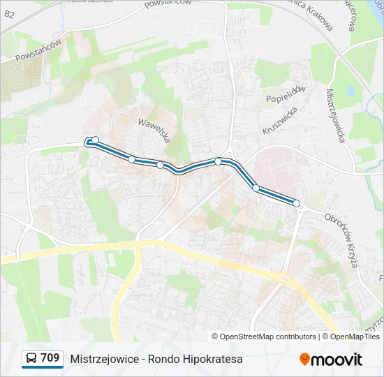 709 Bus Line Map