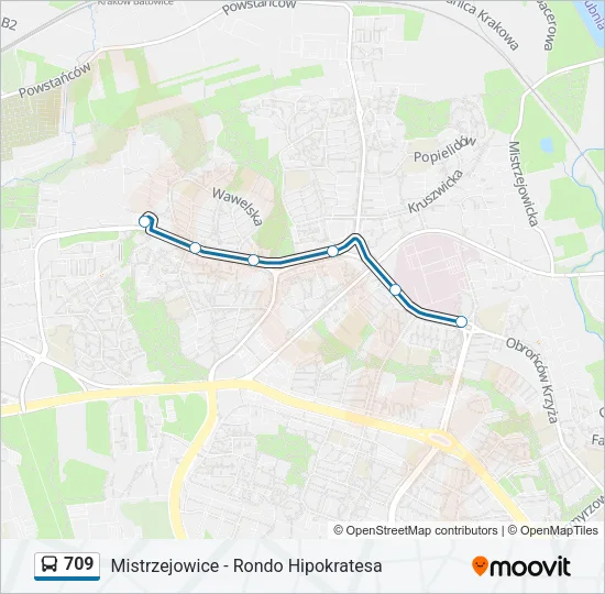 709 Bus Line Map