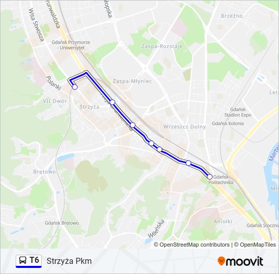 T6 bus Line Map