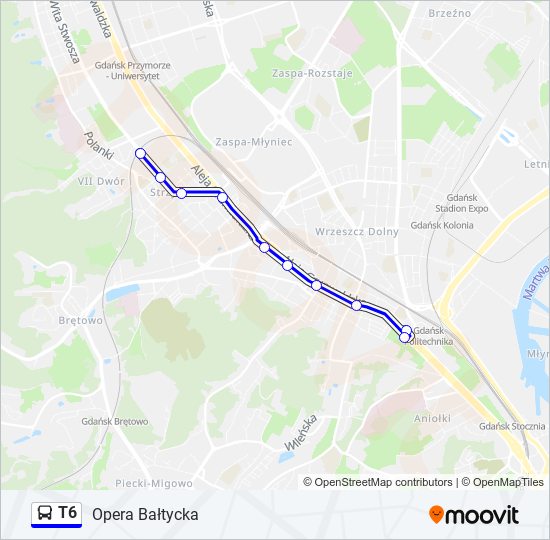 T6 bus Line Map