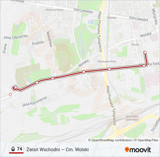 74 light rail Line Map