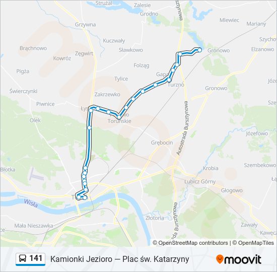 141 bus Line Map