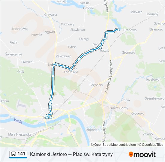 141 bus Line Map