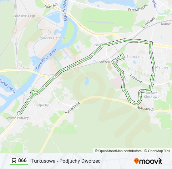 866 bus Line Map