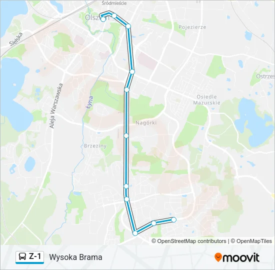 Z-1 Bus Line Map