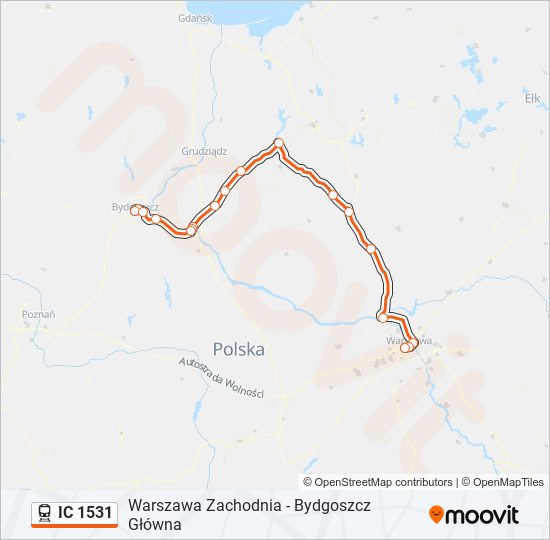 IC 1531 Train Line Map