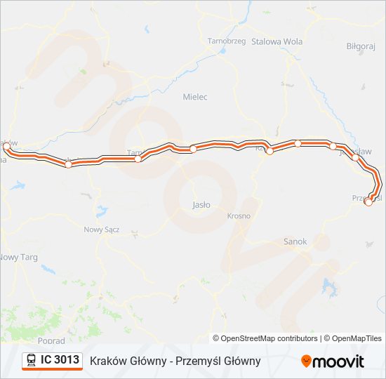 IC 3013 train Line Map