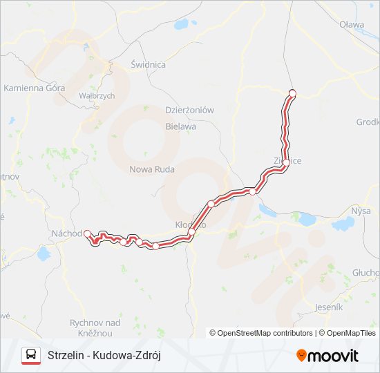 Mapa linii autobus ZKA IC 60151