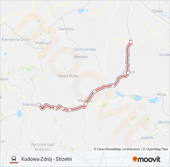 Mapa linii autobus ZKA IC 66150