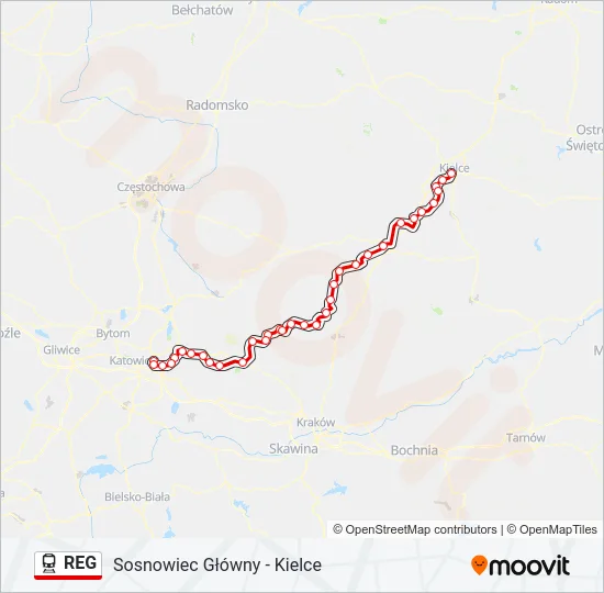REG Train Line Map