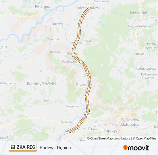 ZKA REG bus Line Map