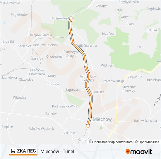 ZKA REG bus Line Map