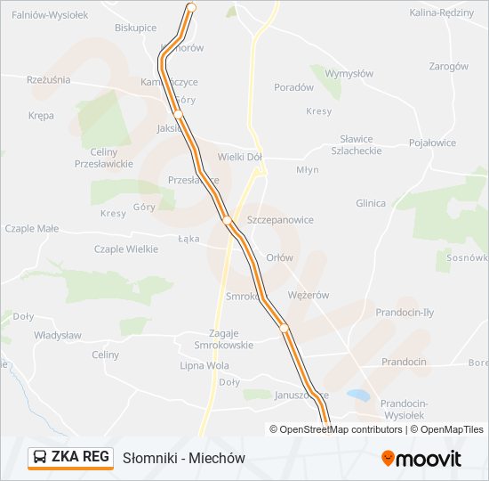 ZKA REG bus Line Map