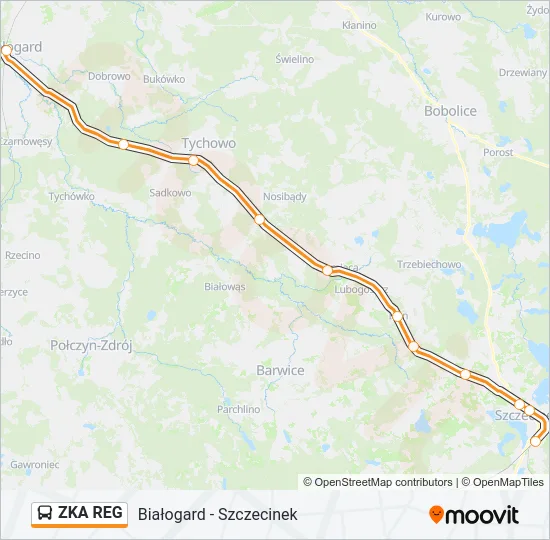 Автобус ZKA REG: карта маршрута