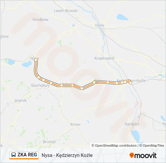 Автобус ZKA REG: карта маршрута