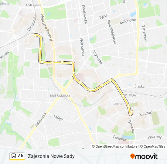 Автобус Z6: карта маршрута