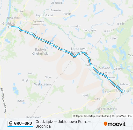 GRU—BRD train Line Map