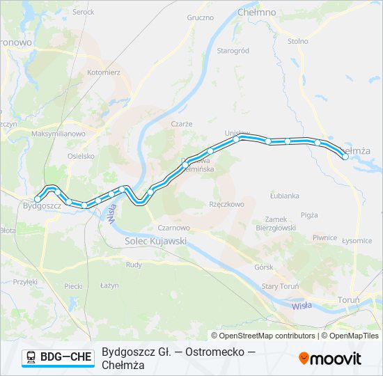 BDG—CHE train Line Map