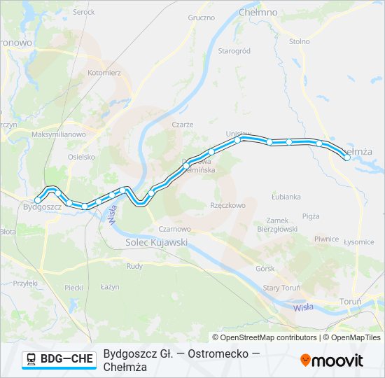 BDG—CHE train Line Map