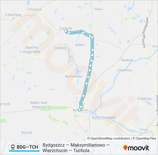 BDG—TCH train Line Map