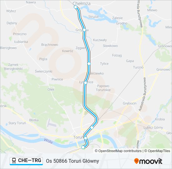 CHE—TRG train Line Map