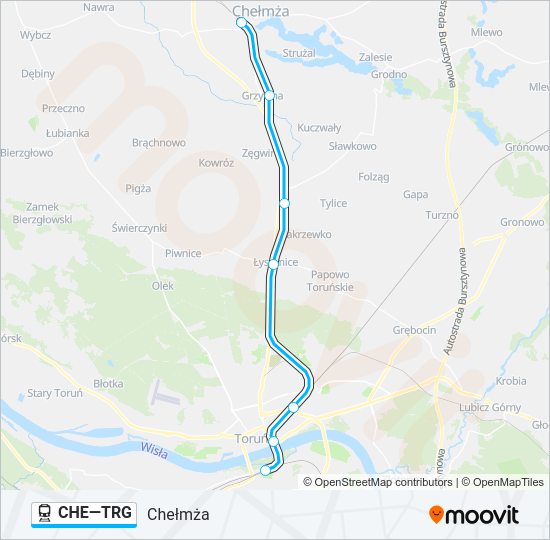 CHE—TRG train Line Map