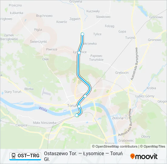 OST—TRG Train Line Map