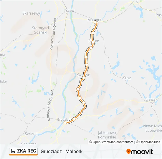 Автобус ZKA REG: карта маршрута