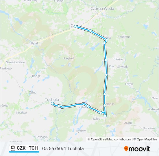 CZK—TCH train Line Map