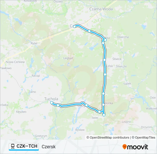 CZK—TCH Train Line Map