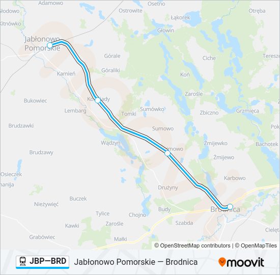 JBP—BRD train Line Map