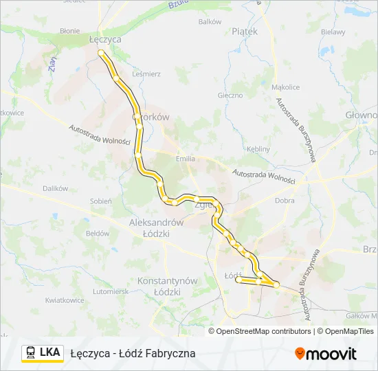 Поезд LKA: карта маршрута