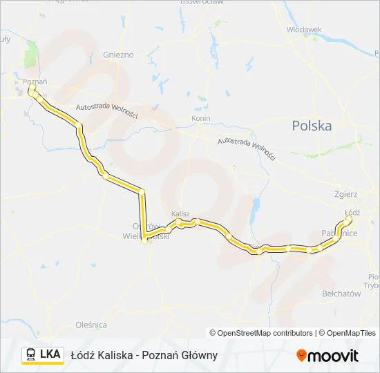 Поезд LKA: карта маршрута