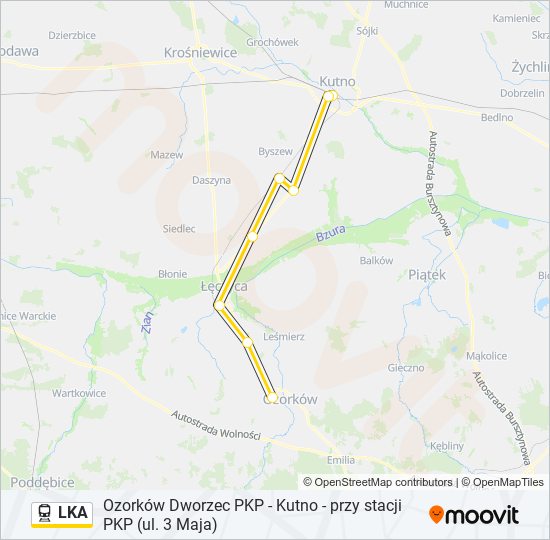 Поезд LKA: карта маршрута