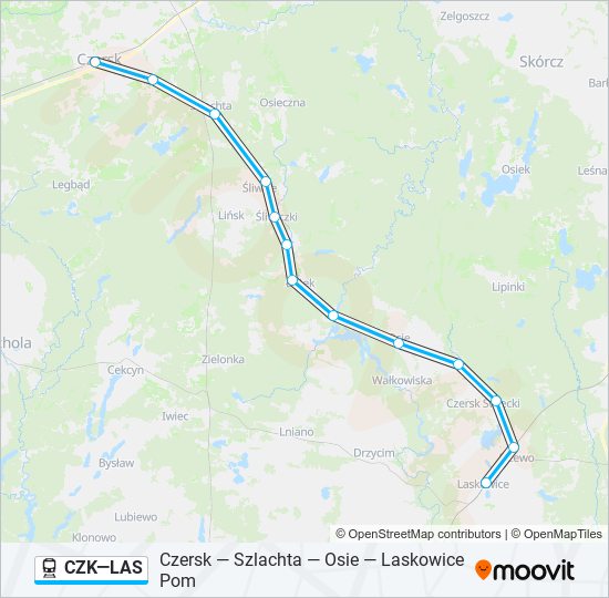 CZK—LAS train Line Map