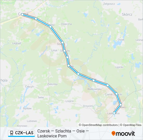 CZK—LAS train Line Map