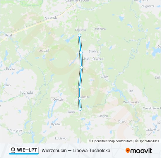 Mapa linii kolej WIE—LPT