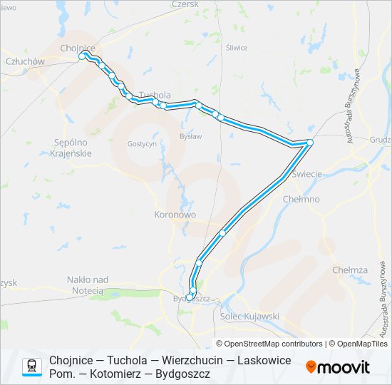 CHO—BDG VIA LAS train Line Map