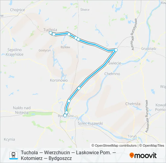 TCH—BDG VIA LAS Train Line Map