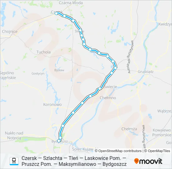 CZK—BDG VIA TLN I LAS Train Line Map