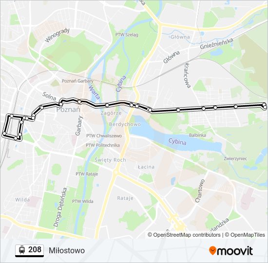 208 light rail Line Map