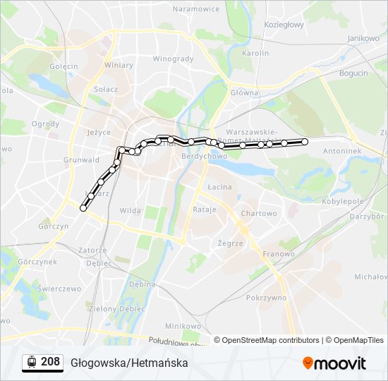 208 light rail Line Map