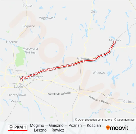  PKM 1: карта маршрута