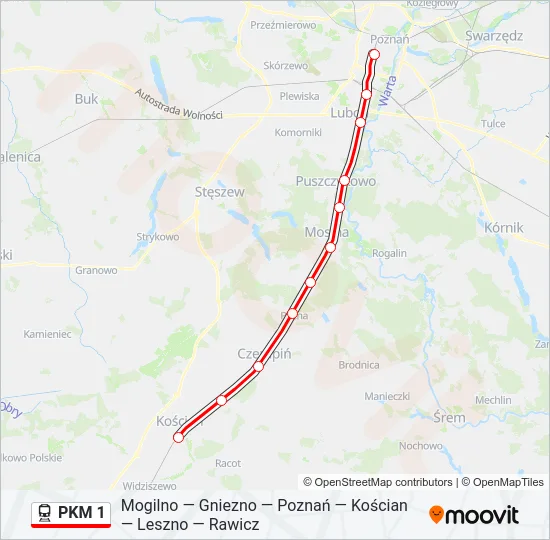  PKM 1: карта маршрута