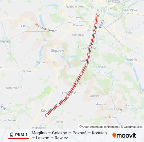  PKM 1: карта маршрута