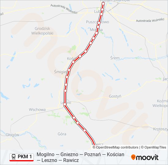 PKM 1 train Line Map