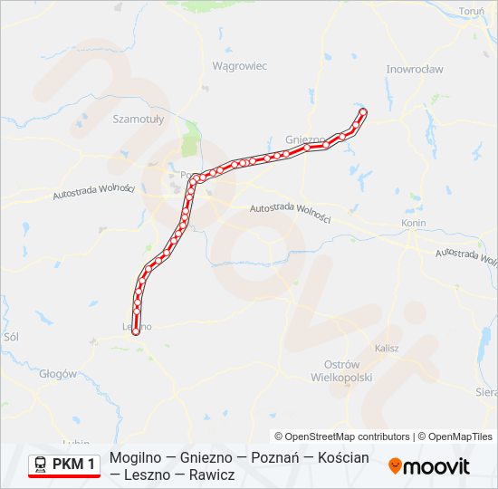  PKM 1: карта маршрута